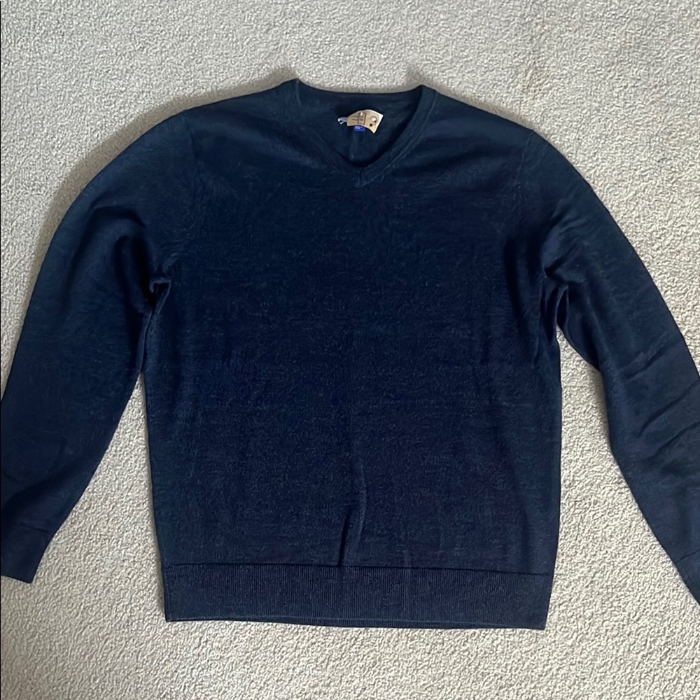 100% Merino Wool! Men's Artefact Navy Blue Sweater Size Large
